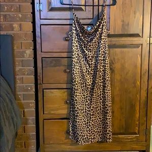 Silky leopard print dress.
